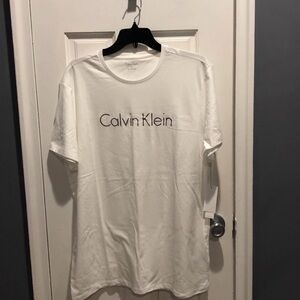 Calvin Klein White Crewneck Logo Tee
